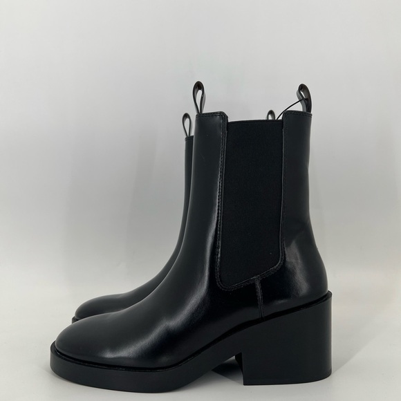 H&M Chelsea Boots With Block Heel Double Loop Boots - Picture 3 of 5
